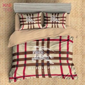 Burberry Desing Bedding Set Brown Red Stripe