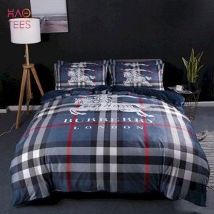 Burberry Logo Design Bedding Set Striped Blue