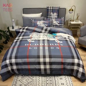 Burberry London Dark Blue Luxury Brand Bedding Sets Limited Edition