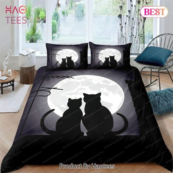 Buy 3D Moonlight Cat Black Bedding Sets Bed Sets