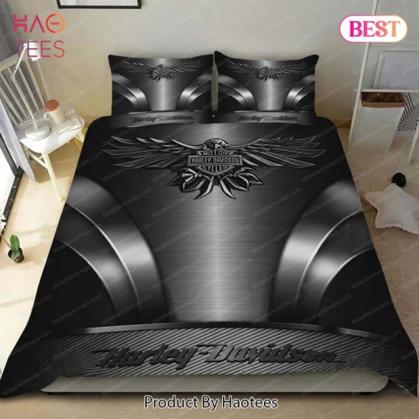 Buy Harley Davidson Eagle Black Background Motorcycles Logo Moto 27 Bedding Set Bed Sets