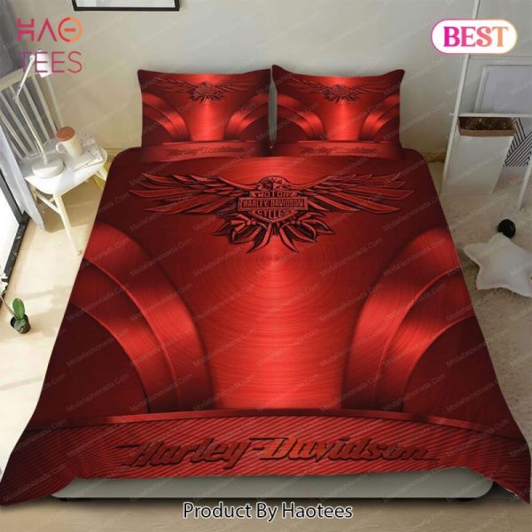 Buy Harley Davidson Eagle Red Background Motorcycles Logo Moto 25 Bedding Set Bed Sets