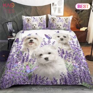 Buy Maltese Purple Flower Dog Animal 129 Bedding Set Bed Sets