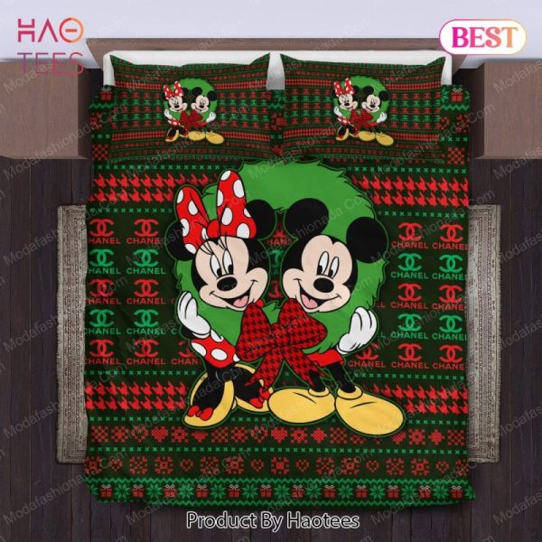 Buy Mickey And Minnie Pattern Chanel Merry Christmas Bedding Sets Bed Sets