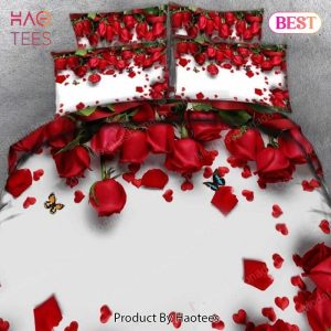 Buy Red Rose And Red Heart Bedding Set Bed Sets