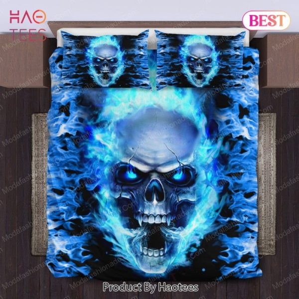 Buy Skull Fury Blue Fire Bedding Sets Bed Sets