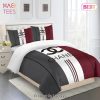 Chanel Red Grey White Luxury Brand Premium Bedding Set Duvet Cover Home Decor