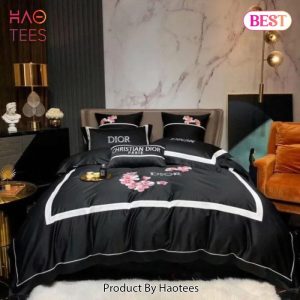 Christian Dior Paris Black Luxury Brand Premium Bedding Set Duvet Cover Home Decor