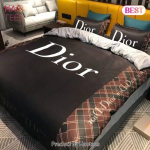 Dior Black Logo Luxury Brand Bedding Set Home Decor