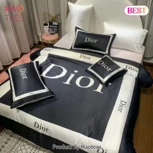 Dior Black White Luxury Brand Premium Bedding Set Bedspread Duvet Cover Set Home Decor