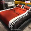 Dior Red Logo Luxury Brand Bedding Set Home Decor