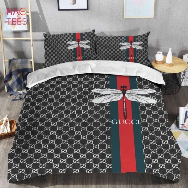 Dragonfly Gucci Luxury Brand Bedding Sets POD Design