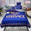 Gianni Versace Blue Luxury Brand High-End Bedding Set Home Decor