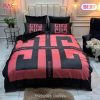 Givenchy Red Black Luxury Brand High End Premium Bedding Set Home Decor