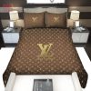 Gold Louis Vuitton Symbol Logo Bedding Sets