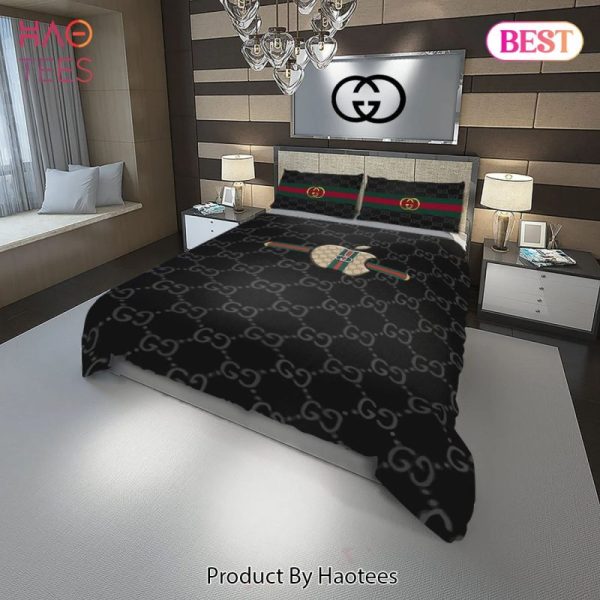 Gucci Apple Fashion Logo Luxury Brand Premium Bedding Set Home Decor