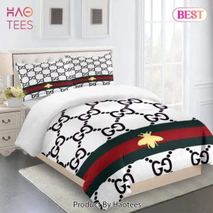 Gucci Bee Red Green White Fashion Logo Limited Luxury Brand Bedding Set Home Decor