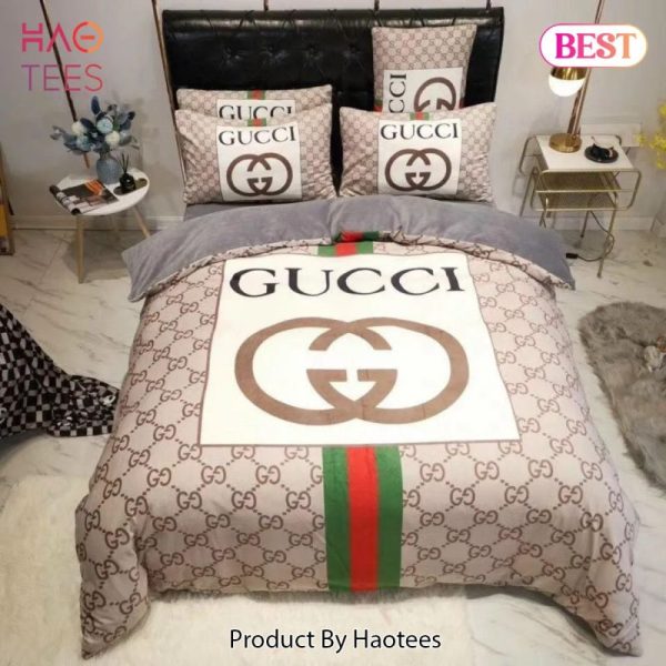 Gucci Beige Luxury Brand High-End Bedding Set Home Decor – VV21