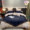 Gucci Blue Khaki Beige Luxury Brand Bedding Set Duvet Cover Home Decor