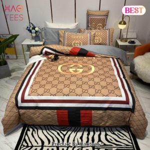 Gucci Brown Luxury Brand High-End Bedding Set Home Decor