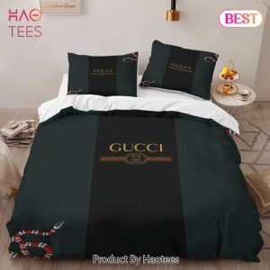 Gucci Dark Snake Fashion Logo Premium Luxury Brand High-End Bedding Set LV Home Decor