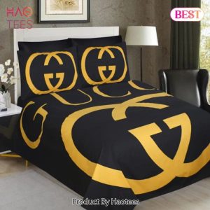 Gucci Golden Logo Luxury Brand Bedding Set Home Decor