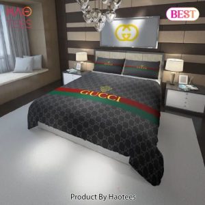 Gucci Hot Logo Luxury Brand Bedding Set Bedspread Duvet Cover Set Home Decor