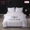 Gucci Luxury Brand White Bedding Set Bedspread Duvet Cover Set Home Decor