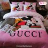 Gucci Mickey Mouse Disney Luxury Brand Bedding Set Bedspread Duvet Cover Set Home Decor