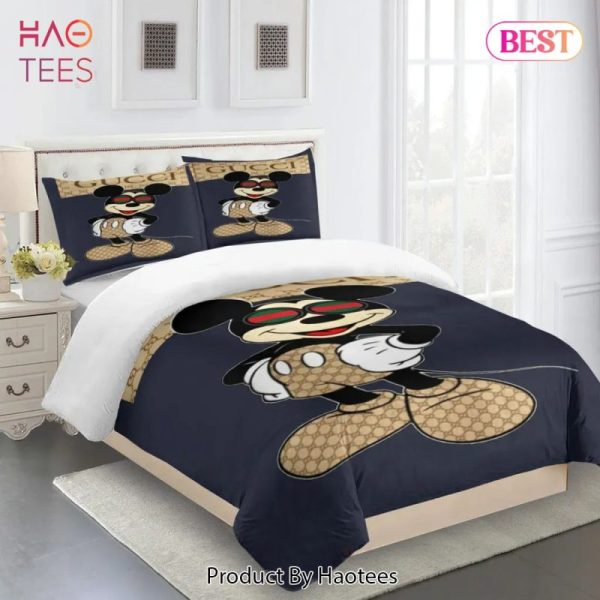 Gucci Mickey Premium Fashion Limited Luxury Brand Bedding Set Home Decor