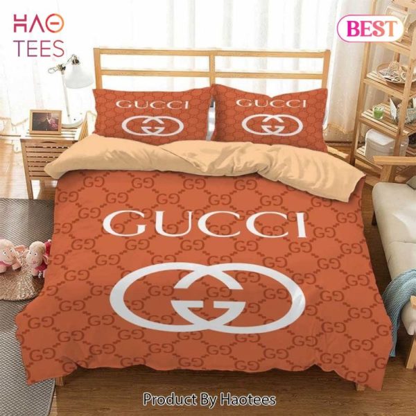 Gucci Orange Fashion Luxury Brand Bedding Set Home Decor