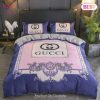 Gucci Pink Blue Luxury Brand Bedding Set Bedspread Duvet Cover Set Home Decor