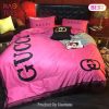 Gucci Pinky Logo Luxury Brand Bedding Set Home Decor