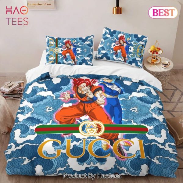 Gucci Songoku Vegeta Luxury Brand High-End Bedding Set Home Decor