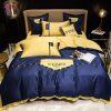 HOT Fendi Mix Blue Gold Luxury Color Bedding Sets