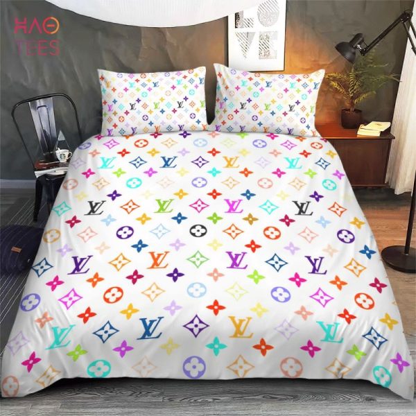 HOT LV White Mix Color Luxury Brand Bedding Sets POD Design