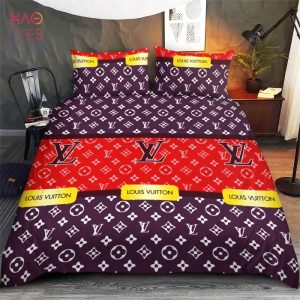 HOT Louis Vuitton Violet Mix Red Luxury Brand  Bedding Sets