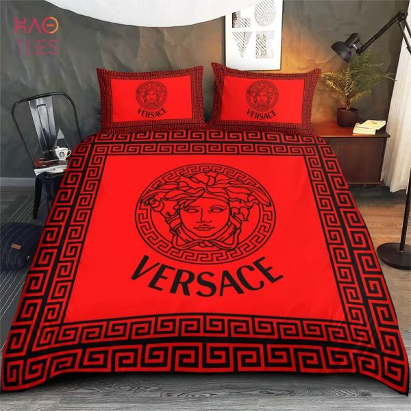 HOT Versace Red Color Luxury Brand Bedding Sets Limited Edition