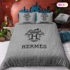 Hermes Grey Luxury Brand Bedding Set Bedspread Duvet Cover Set Home Decor