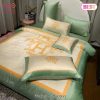 Hermes Light Green Luxury Brand Bedding Set Duvet Cover Set Home Decor