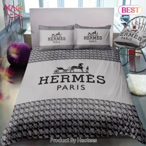 Hermes Logo New Luxury Fashion Brand Bedding Set Bedspread Duvet Cover Set