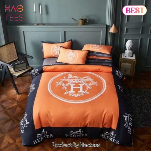 Hermes Orange Luxury Brand Bedding Set Bedspread Duvet Cover Set Home Decor