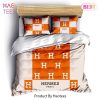 Hermes Paris Logo Fashion Luxury Brand Bedding Set Bedspread Duvet Cover Set