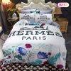 Hermes Paris Logo Luxury Brand Bedding Set Home Decor