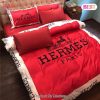 Hermes Paris Red Luxury Brand Premium Bedding Set Bedspread Duvet Cover Set Home Decor