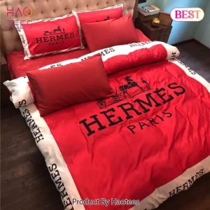 Hermes Paris Red Luxury Brand Premium Bedding Set Bedspread Duvet Cover Set Home Decor