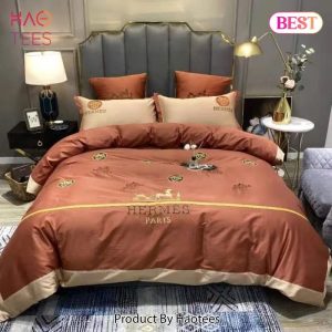 Hermes Pinky Luxury Brand High-End Bedding Set Home Decor