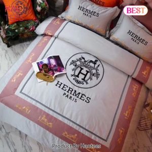 Hermes Pinky Premium Logo Luxury Brand Bedding Set Home Decor