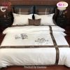 Hermes White Brown Luxury Brand Premium Bedding Set Duvet Cover Home Decor