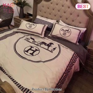 Hermes White Luxury Brand Bedding Set Home Decor